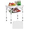 VEVOR Tavolo da Campeggio Pieghevole 600 x 400 mm Tavolo da Spiaggia in Alluminio MDF con Strato in Rete, Maniglia per Trasporto, Leggero e Compatto per Picnic all'Aperto, Barbecue, Argento