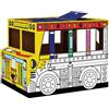 Bankers Box Casetta in Cartone colorato a Forma di scuolabus per Bambini (114,3 x 78,74 x 83,82 cm) - con Porte e Tetto apribile - Facile da Montare - Certificata FSC, 100% riciclabile - età 3+