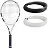 Babolat Pure Drive - Racchetta da tennis Wimbledon di 11a generazione, edizione limitata, crema/nero/beige scuro, con corde da 16 g Babolat Syn Good a media tensione