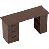 HOMCOM Scrivania Moderna con 3 Cassetti e 3 Ripiani per Camera e Ufficio, in Legno, 120x49x72 cm, Color Noce | Aosom Italy