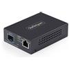 StarTech.com Media Converter Fibra 10GbE Multi-Gigabit Open SFP+, Standalone, Ethernet RJ45 a SFP+ 10GBASE-X, Monomodale/Multimodale, Jumbo Frame 16K, TAA [MCM10G6SSFP]