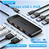 Lemorele TC110 HUB a 8 porte USB C Hub da 10 Gbps USB tipo C a USB 3.2 Gen Dati 3 porte Hub Adattatore per computer Accessori per ufficio