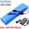 Aleaivy Batteria per bici elettrica 48v 20Ah 18650 Batteria agli ioni di litio 13S2P Kit di conversione bici Bafang 1000w e caricabatterie 54,6V 2A + spina XT60