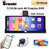 srnubi 7/10,26" Dash Cam 4K Car DVR Wireless Carplay Android Auto 360 ° Ruota la telecamera posteriore anteriore 1080P Navigazione GPS 5G Wifi FM AUX BT5
