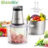 Biolomix Mini tritatutto elettrico BioloMix, 300 W, con 2 ciotole e 4 lame, perfetto per preparare alimenti per l'infanzia, carne e cipolle