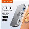 CABLETIME Hub USB C Magnetico 7-in-1 con SSD NVMe, Registrazione Video 4K ProRes, SD/TF 3.0 e Attacco Magnetico Potente per iPhone 17/16