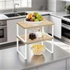 NONE Set di 2 Organizzatori da Cucina, Scaffale Porta Spezie Regolabile, Capacità fino a 6kg per Scaffale, Portaoggetti da Piano di Lavoro per Condimenti e Tazze