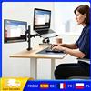 Warmom Supporto per Laptop con Doppio Monitor, Montaggio da Scrivania Regolabile, 2 Opzioni di Montaggio, Gestione Cavi, per Monitor 13-27", Laptop 11-17", Carico Massimo 8KG