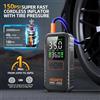 LIVIROKU Avviatore per auto con compressore d'aria da 5000A, booster per batteria, pompa d'aria da 150 PSI, 20000 mAh (benzina 10.0L/diesel 8.0L), batteria esterna portatile