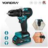 YOFIDRA 35+2 Torque 13MM Trapano Avvitatore a Percussione Elettrico Brushless Senza Fili per Lavorazione del Legno, Utensile Elettrico Compatibile con Batteria Makita