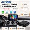 Autoabc Carplay Wireless Compatibile con Mercedes Benz A B C E CLA GLA GLK ML W176 Sprinter Ntg4.5 Becker Modulo Android Auto Navigazione