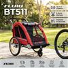 NONE FLUID BT511 Rimorchio Pieghevole per Bicicletta per Bambini con Pneumatici Traspiranti e Ammortizzanti e Spazio di Stoccaggio, Carrello Passeggino per Animali Domestici da Esterno