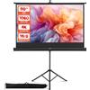 SucceBuy Schermo per proiettore SucceBuy con supporto 60 pollici 160 ° Schermo di Proiezione Grandangolare per Interni ed Esterni 16:9 4K HD Senza Pieghe, Portatile con Treppiede e Borsa per il Trasporto,