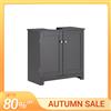 SoBuy BZR18-II-W Mobile sottolavabo - Armadio bagno con ante e ripiani regolabili - Mobile bagno in MDF, sottolavabo per piccolo bagno, per lavabo a colonna 60x60x29cm