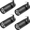 Yiflamefly 1/2/4 Pezzi Mini Luci Pinspot LED Bianche da 15W con Lente di Alta Qualità, Luci da Palco con Supporto Singolo, Luci DJ per KTV, Matrimoni, Feste, Discoteche, Bar