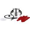 Lagostina Ingenio Inox, Set padelle, Acciaio, Manico rimovibile, Induzione e gas, 7 pz.