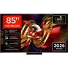 TCL C8L TV 85C8L SQD Mini LED da 85'', 4K HDR, 6000 nit, 3.200 zone di dimming, Google TV, 144Hz, Dolby Vision & Atmos, Audio Bang & Olufsen