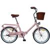 TEKLIO LA MIA Bici pieghevole 20'' in acciaio con cestino e portapacchi posteriore, rosa
