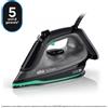 Braun TexStyle 5 Ferro da stiro a vapore, Manico aperto ergonomico, FreeGlide3D, 2700W, 300ml, Nero/Verde (SI5277GR)