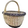 Handmade Cesto classico in vimini per la raccolta, funghi, 37 cm, grande | Salice massiccio intrecciato a mano, prodotto in Lituania, 37 x 26 x 29 cm, corpo tondeggiante, manico rinforzato, leggero