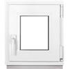 Framex Finestra in PVC 40x45 cm Bianco Anta-Ribalta DIN Destra Doppio Vetro | Doppio Vetro 32 mm, Larghezza x Altezza: 400 x 450 mm, per Cantina, Garage, Casetta da Giardino e Ripostiglio
