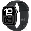 Apple Watch 10 Cellular 46mm Jet Black Aluminium Case with Black Sport Band - M/L - EU