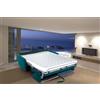 Mondo Sofa Group Divano Letto 3 Posti a Ribalta BALI Struttura in Metallo e Legno Imbottitura in Gomma di Poliuretano Rivestimento in Tessuto Rete Elettrosaldata ad Apertura Rapida Colore: Turquoise