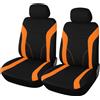 upgrade4cars Coprisedili universali per auto, anteriori, arancioni e neri, set per sedile del conducente e passeggero, accessori per interni auto
