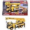 Majorette - Carrozza giocattolo (22 cm) - grande auto Volvo da cantiere con gru estraibile, verricello e ruote in gomma, luce e suono (batterie incluse), per bambini dai 3 anni in su, giallo