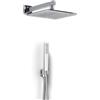 Arcdesign Selection Kit Doccia Cromo con Soffione Quadrato 25x25 Slim, Braccio 35cm, Doccino e Presa Acqua in Ottone