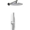 Arcdesign Selection Kit Doccia Cromo con Soffione Tondo Ø 25 Slim, Braccio 35cm, Doccino e Presa Acqua in Ottone