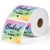 Phomemo 50 * 50mm Etichette con motivo a stella arcobaleno 500/rotolo Etichette arcobaleno quadrate Phomemo 500 fogli/rotolo, compatibili con stampanti di etichette MUNBYN, Phomemo, Polono, BPA free