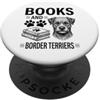 Funny Border Terrier And Book Designs Libri e Border Terrier Funny Border Terrier PopSockets PopGrip Adesivo