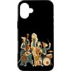 Paws & Trails Custodia per iPhone 16 Plus Divertente cane Jazz Band Music Lover Musicista Sassofono