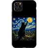 Funny Cat Starry Night Van Gogh Cat Love Custodia per iPhone 11 Pro Max Black Cat Notte stellata Amante dei gatti Van Gogh Art Kitty Cat Mom