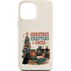 Christmas Season Custodia per iPhone 13 Pro Max Natale lettura gatto cacao libro amante vacanza