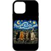 Funny Cat Starry Night Van Gogh Cat Love Custodia per iPhone 12 mini Gatti Van Gogh Art Notte stellata Amante Gatto Mamma Parodia