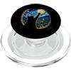 Funny Cat Starry Night Van Gogh Cat Love Gatto nero che raggiunge la luna notte stellata Van Gogh Art Cat Lover PopSockets PopGrip per MagSafe