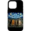 Funny Cat Starry Night Van Gogh Cat Love Custodia per iPhone 16 Pro Gatti Van Gogh Art Notte stellata Amante Gatto Mamma Parodia