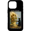 Funny Cat Starry Night Van Gogh Cat Love Custodia per iPhone 16 Pro Gatto Van Gogh Girasoli Art Cat Lover Parodia Vintage
