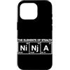 Ninja Warrior Japanese Martial Arts Kids Custodia per iPhone 16 Pro The Elements Of Stealth Ninja Tavola Periodica Divertente Ninja