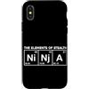 Ninja Warrior Japanese Martial Arts Kids Custodia per iPhone X/XS The Elements Of Stealth Ninja Tavola Periodica Divertente Ninja