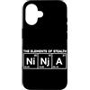Ninja Warrior Japanese Martial Arts Kids Custodia per iPhone 16 The Elements Of Stealth Ninja Tavola Periodica Divertente Ninja