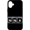 Ninja Warrior Japanese Martial Arts Kids Custodia per iPhone 16 Plus The Elements Of Stealth Ninja Tavola Periodica Divertente Ninja