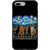 Funny Cat Starry Night Van Gogh Cat Love Custodia per iPhone 7 Plus/8 Plus Gatti che guardano la notte stellata amante dei gatti Van Gogh Art Cat Mom