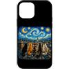 Funny Cat Starry Night Van Gogh Cat Love Custodia per iPhone 12 mini Gatti Van Gogh Art Notte stellata Amante Gatto Mamma Parodia