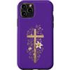 Floral Faith & Christian Cross Apparel Custodia per iPhone 11 Pro Croce floreale cristiana pasquale giglio religioso fede arte