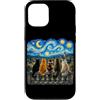 Funny Cat Starry Night Van Gogh Cat Love Custodia per iPhone 12/12 Pro Gatti che guardano la notte stellata amante dei gatti Van Gogh Art Cat Mom