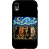 Funny Cat Starry Night Van Gogh Cat Love Custodia per iPhone XR Gatti che guardano la notte stellata amante dei gatti Van Gogh Art Cat Mom