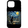 Funny Cat Starry Night Van Gogh Cat Love Custodia per iPhone 16 Pro Max Cat Van Gogh Art Notte stellata Kitty Cat Lover